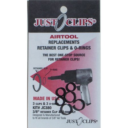 Just Clips Anvil Retainer Clip Refill Kit, 3/8", 12Ct 380-12